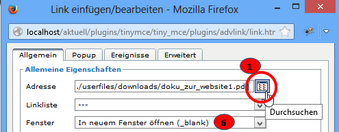 Dateien werden im File-Browser hochgeladen und ausgewählt.